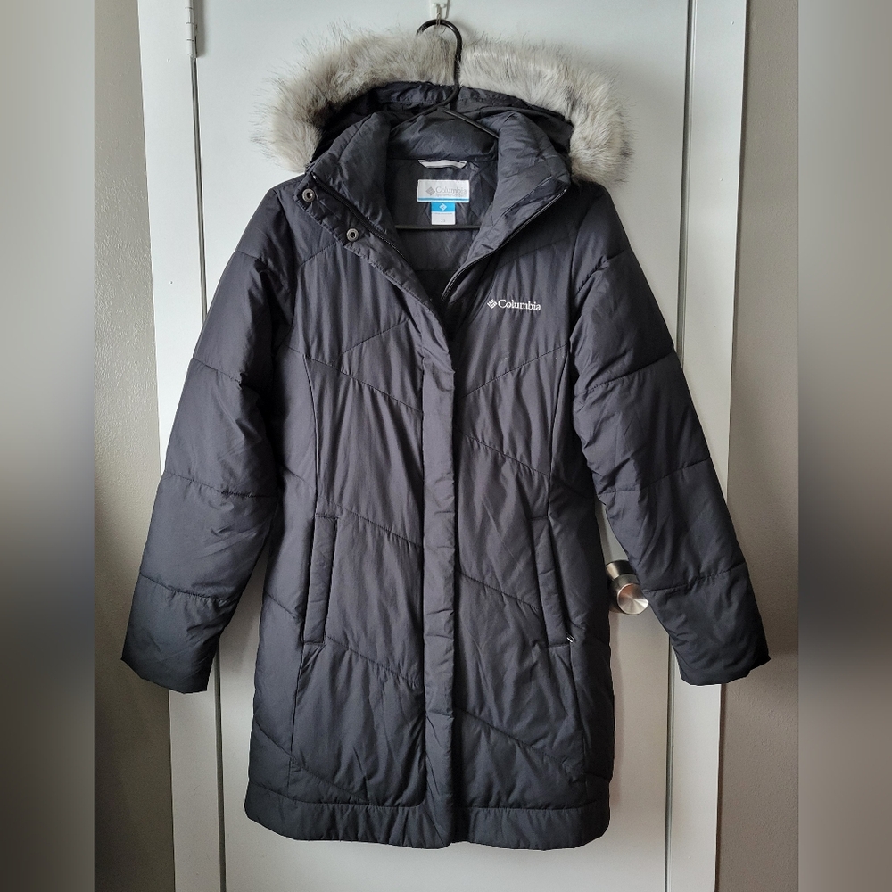 Columbia charcoal gray long coat